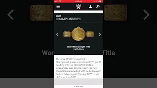 WWE WORLD HEAVYWEIGHT CHAMPION ITS OWN LINEAGE