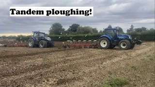 T.270 blue power and T.260 with 6 furrow kverneland ploughs.