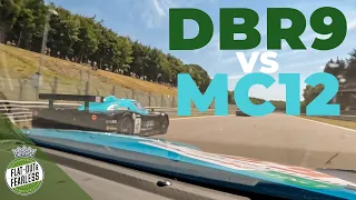 Onboard Aston Martin DBR9 vs Maserati MC12 V12 GT1 battle at Spa