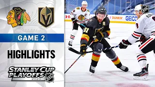 NHL Highlights | First Round, Gm 2: Blackhawks @ Golden Knights - Aug. 13, 2020