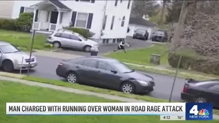 Road Rage Caught on Camera: NJ Man Runs Over Woman After Fender Bender | NBC New York