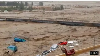 You Won't Believe This Desert Miracle!! Scary flash floods and crazy storm hits Jazan, Saudi Arabia