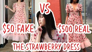 $50 Fake vs $500 Real Strawberry Dress from Lirika Matoshi