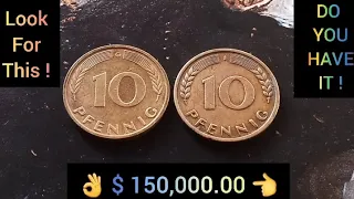 DO YOU HAVE IT ! 👉 $ 150,000.00 👈 Rare and Expensive Error Coin 10 Pfennig Germany worth money