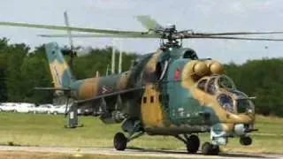 Hungarian Mi-24 lands