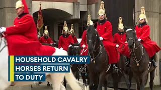 Army horses start preparing for King's coronation after winter holiday