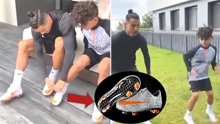 Cristiano Ronaldo Gifted Safari Nike Boots for his son CR7 JR's 10th birthday | Ronaldo jr
