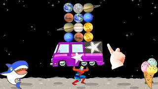 Planet Games & Names for Baby★Solar System Size Comparison Game★Cars that work with Planet★Fire Truc