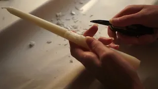 Candle carving | cottagecore gift idea | (SUPER SATISFYING)  whittled candle diy