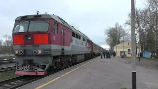 Смена локомотивной бригады на станции Великие Луки. Поезд № 063 Москва – Псков