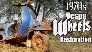 Restoration of 1970s Piaggio Italian Vespa Wheels Restoration | 50 Years Old Rusty Tyre