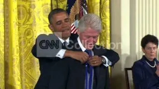 MEDAL OF FREEDOM-PRESIDENT CLINTON RECEIVES AWARD