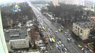 Пробка в Киеве на Житомирской [2016-02-22 08:53:59]