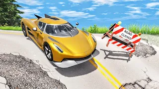 Cars vs Massive Potholes #10 – BeamNG Drive | CrashBoomPunk