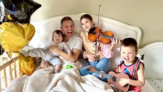 How kids wake up Daddy on his Birthday - The Protsenko Family