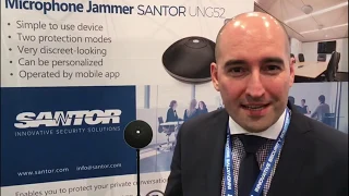Santor at GSX 2018 presenting the UNG52 Speech protector