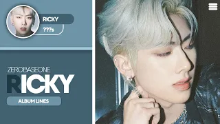 ZEROBASEONE (제로베이스원) — Ricky • YOUTH IN THE SHADE || Album Lines