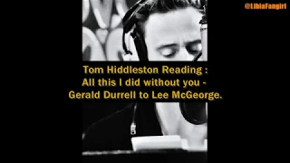 Tom Hiddleston reading : All this I did without you (Subs :English + Español)