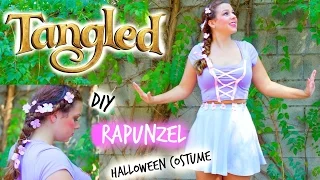 DIY RAPUNZEL TANGLED Halloween Costume for Teen Girls ♡ + Hair & Makeup Tutorial!