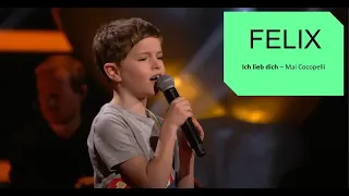 Felix - Ich lieb dich (Mai Cocopelli) The Voice Kids 2023 Short Version