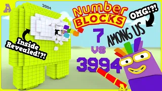 OMG! Numberblocks vs AMONG US! Lucky 7 against Big Numberblock 3994!!