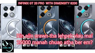 Infinix GT 20 pro (dimensity 8200) review, camera and bgmi /pubg /MLBB graphic test (Mizo tawng)