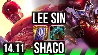 LEE SIN vs SHACO (JGL) | Rank 3 Lee, 14/2/12, Rank 8, 65% winrate, Legendary | BR Challenger | 14.11