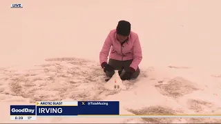 Snow covers parts of Dallas County