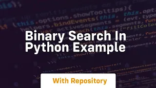 binary search in python example