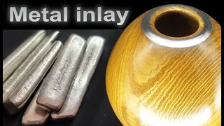 Woodturning project - How to add a Pewter Metal Inlay - ASMR
