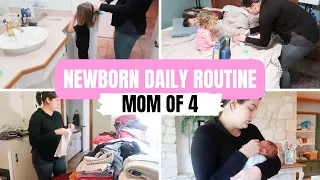 NEWBORN DAILY ROUTINE AS A MOM OF 4 | THE SIMPLIFIED SAVER | DAY IN THE LIFE WITH A NEWBORN 2023