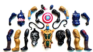 Merakit Mainan Captain America Vs Venom Vs Thanos - Avengers