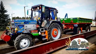 Tuning MTZ 82.1 with a tuning trailer 2PTS4, 3D number, mud flaps, stickers from the truck !