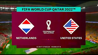 Fifa 23 World Cup Qatar 2022 Gameplay | Netherlands vs USA (Round of 16)