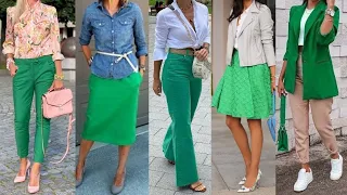 OUTFITS CON ROPA DE MODA EN TONOS VERDES/COMBIANACIONES de ropa de moda en color verde