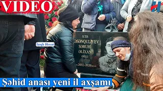 Daha bir Şəhid anası yeni il axşamını övladının məzarında qarşıladı