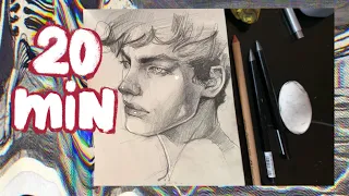 [ENG subs]Motivation. Draw portrait in 20 min