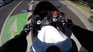 Motorcycles near miss Honda cbr600rr