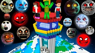 All Scary LUNAR MOONS vs JJ and Mikey Paw Patrol Security House in Minecraft - Challenge Maizen