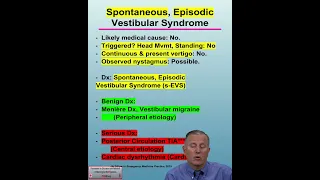 08 What are the benign/critical diagnoses in pts with Spontaneous, Episodic Vestibular Syndrome?