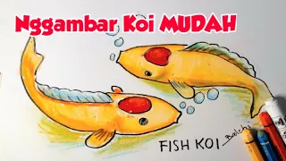 Cara Menggambar Ikan Koi yang Bagus dengan Crayon #howtodraw