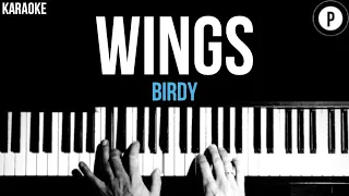 Birdy - Wings Karaoke SLOWER Acoustic Piano Instrumental