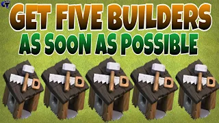 How to get five builders as soon as possible in coc. #COCTECH