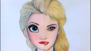 I Tried to Draw Elsa as a realistic gurl lol!🥶 *awkward Twerking* Part 2 #firsttry #trending #shorts