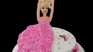 pink colour doll cake