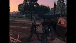 GTA 5  michael first person five star cop battle gta v funny moments