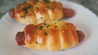 Fluffy & Soft , Sausage Cheese Corn Dog Bread  Recipe ::: Sausage Bread :: Maria's Kitchen Routine