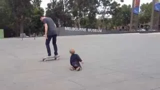Baby trying to steal my skateboard