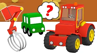 Мультики для детей - 4 машинки и трактор с манипулятором! Все серии подряд
