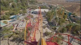 WONDER WOMAN Flight Of Courage roller coaster POV - Six Flags Magic Mountain